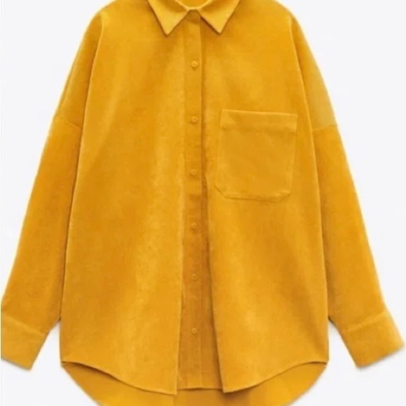 Zara Button Lined-waled Corduroy Shirt - Picture 7 of 12